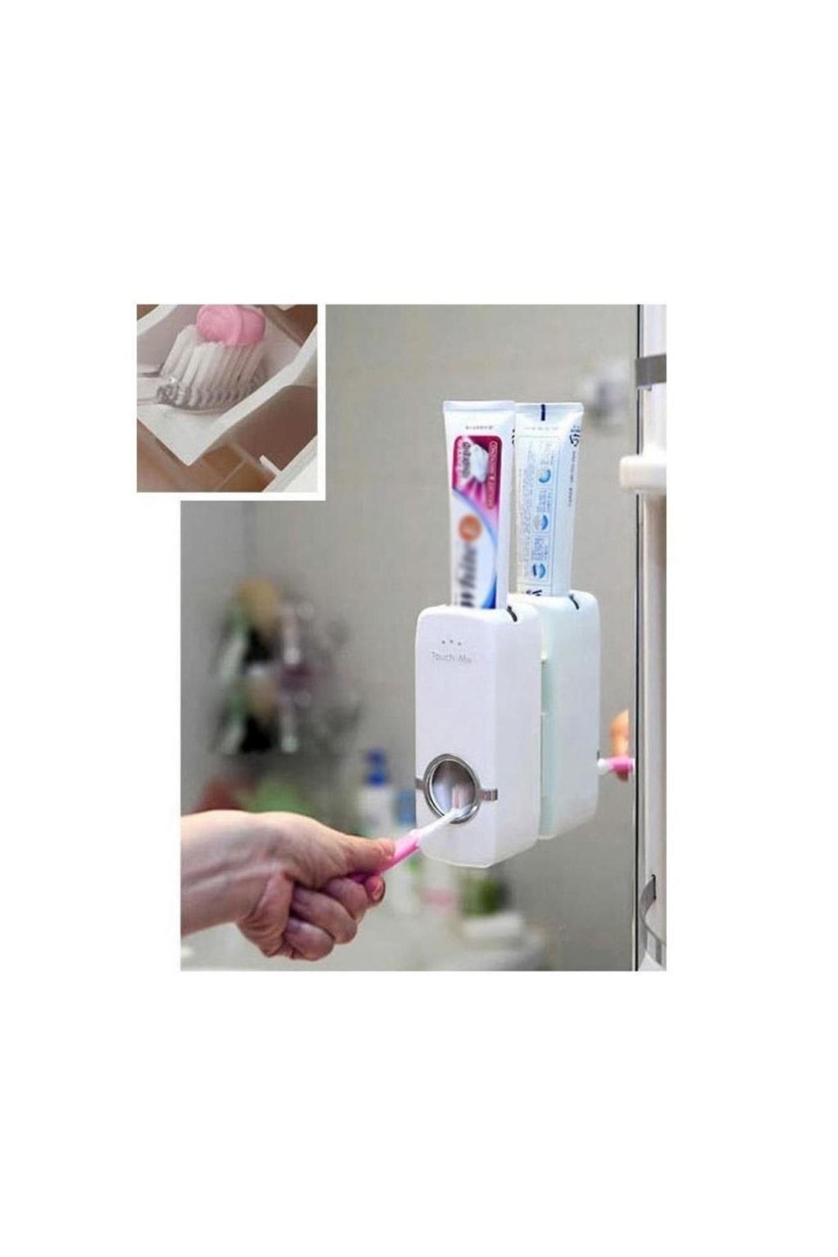 optana-Toothpaste Squeezing Machine Brush Holder Paste Squeezer with 5 Brushes 5