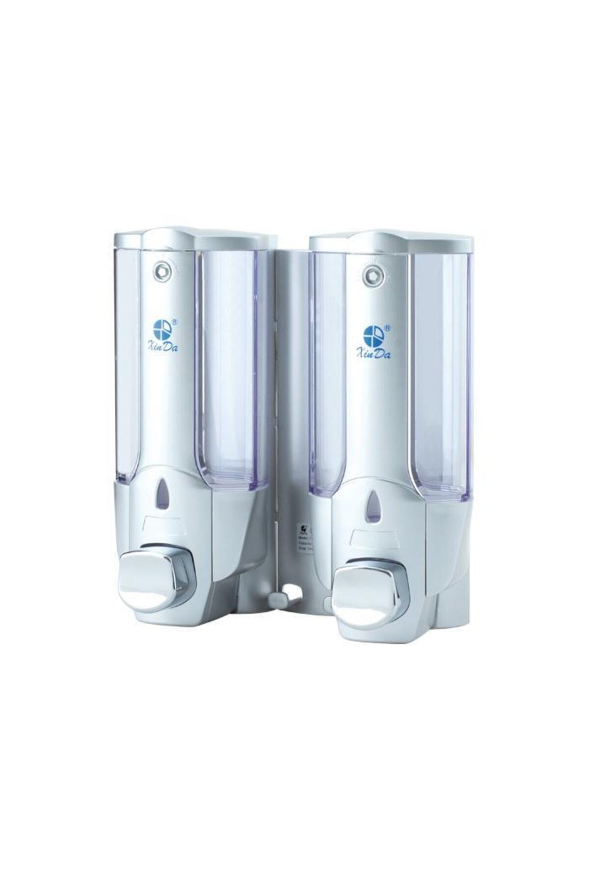 Omnipazar-Xinda Zyq138sg Dozator de săpun lichid și șampon 2 bucăți argintiu 2x380 ml 1
