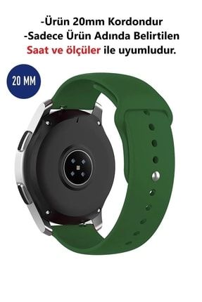 Samsung Galaxy Watch 3 (41mm) | Watch 1 (42mm) Uyumlu Yüksek Kalite Silikon Kordon 20MM-KLASİK-E20-19.AKSA
