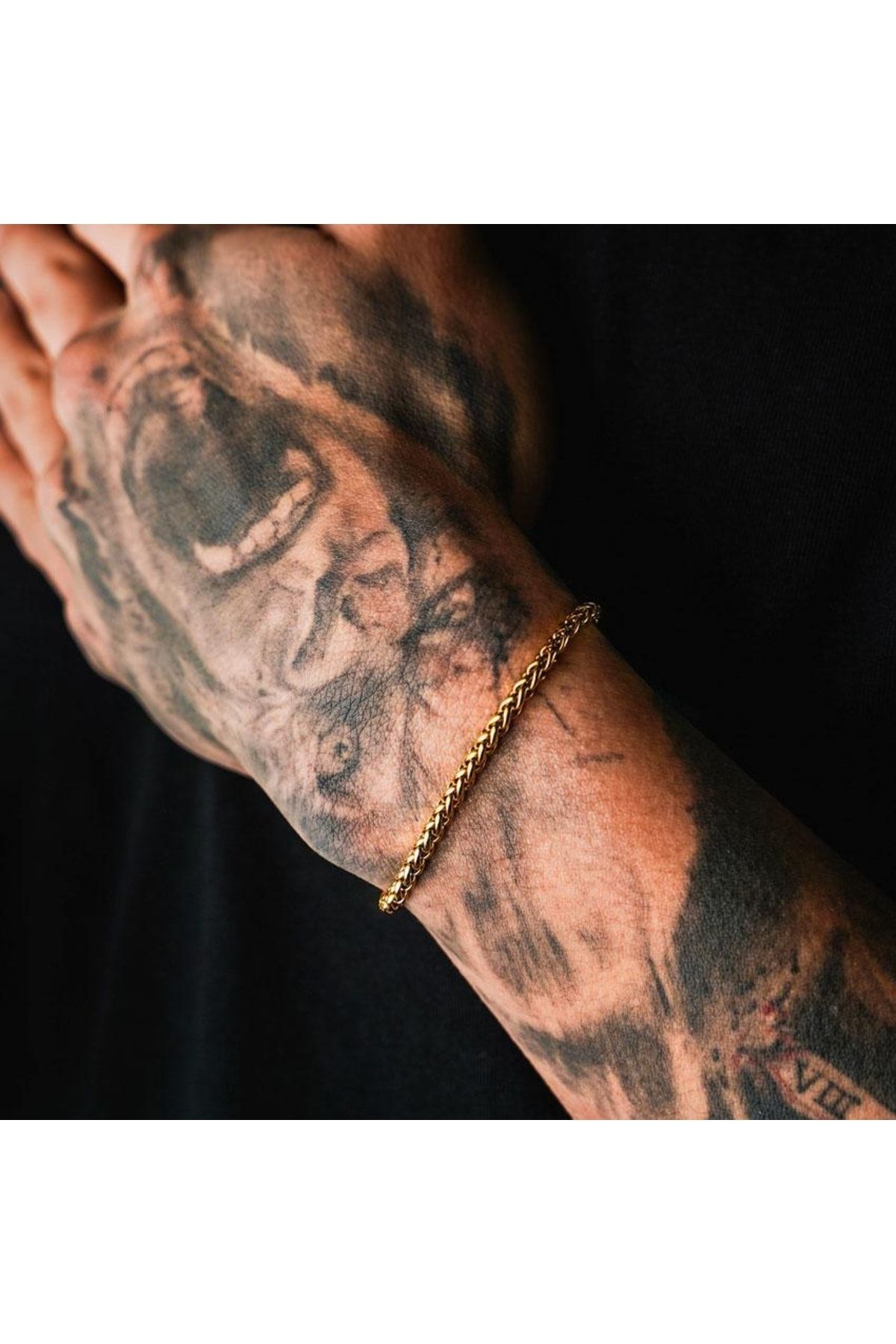 The Collection-Unisex Angelus Tarnish Resistant Gold Steel Bracelet 2