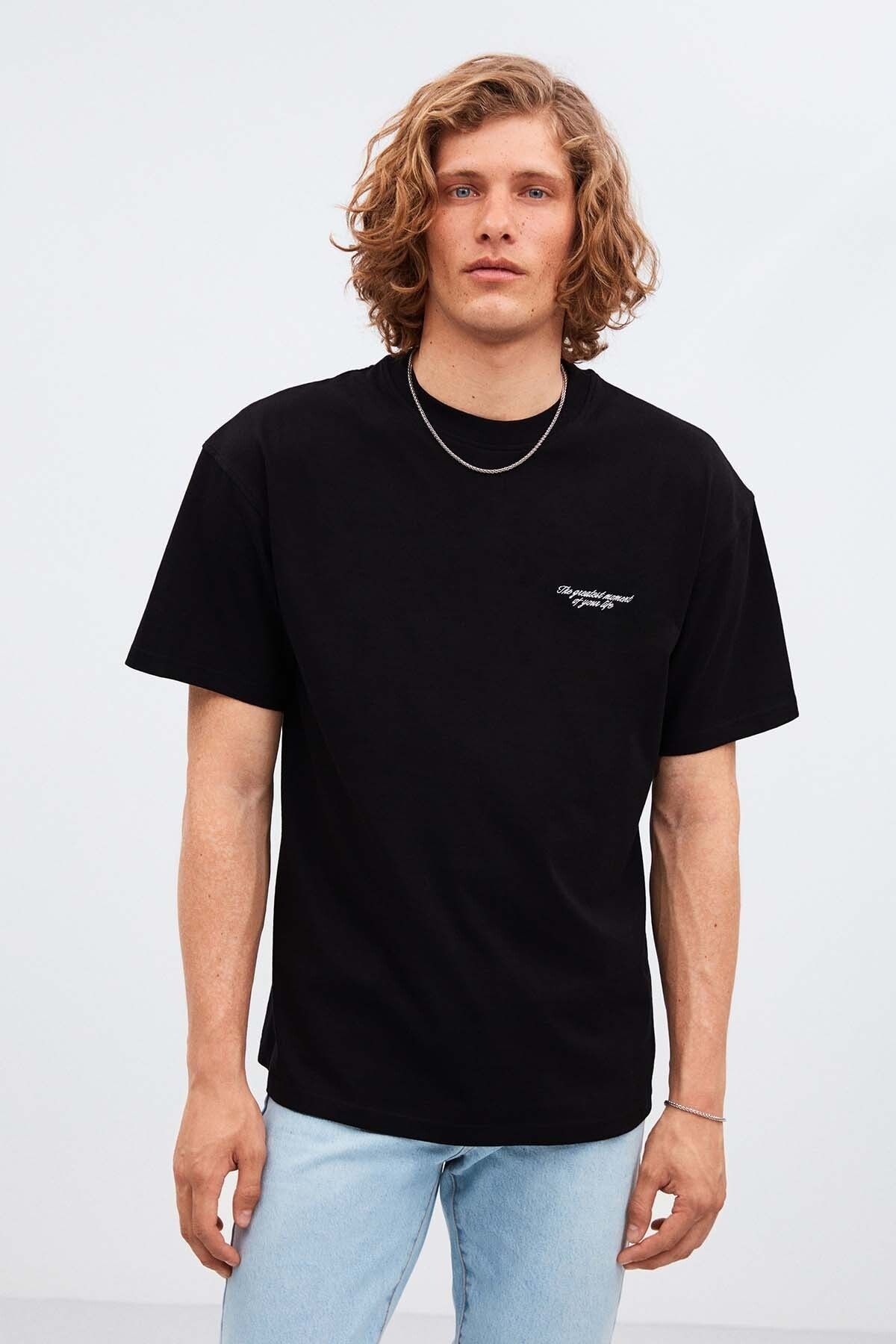 GRIMELANGE Axton Relaxed Oversize Siyah T-shirt