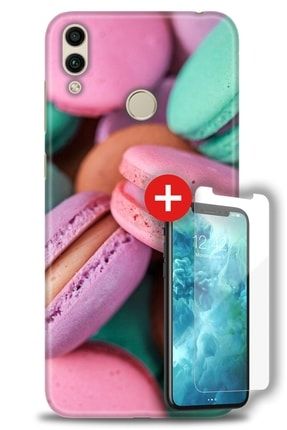 Huawei Honor 8c Kılıf Hd Baskılı Kılıf - Macarons + Temperli Cam zmhu-honor-8c-v-313-cm