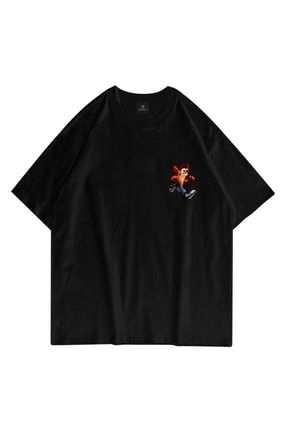 Unisex Crash Bandicoot Siyah Tshirt Trndz1069