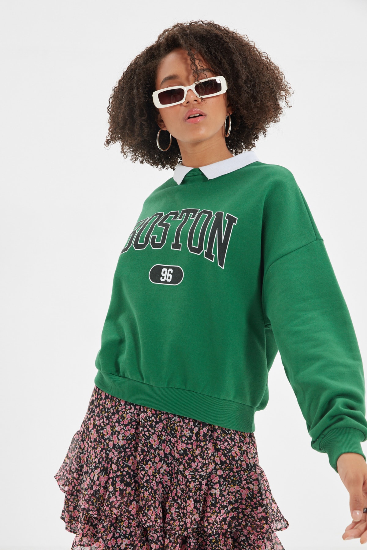 Trendyol Collection Sweatshirt - Green - Regular fit