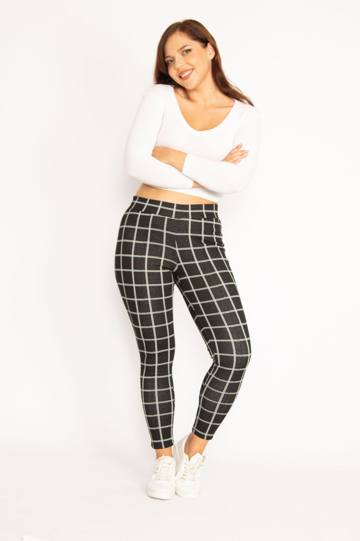 Checkered Leggings, High Waist