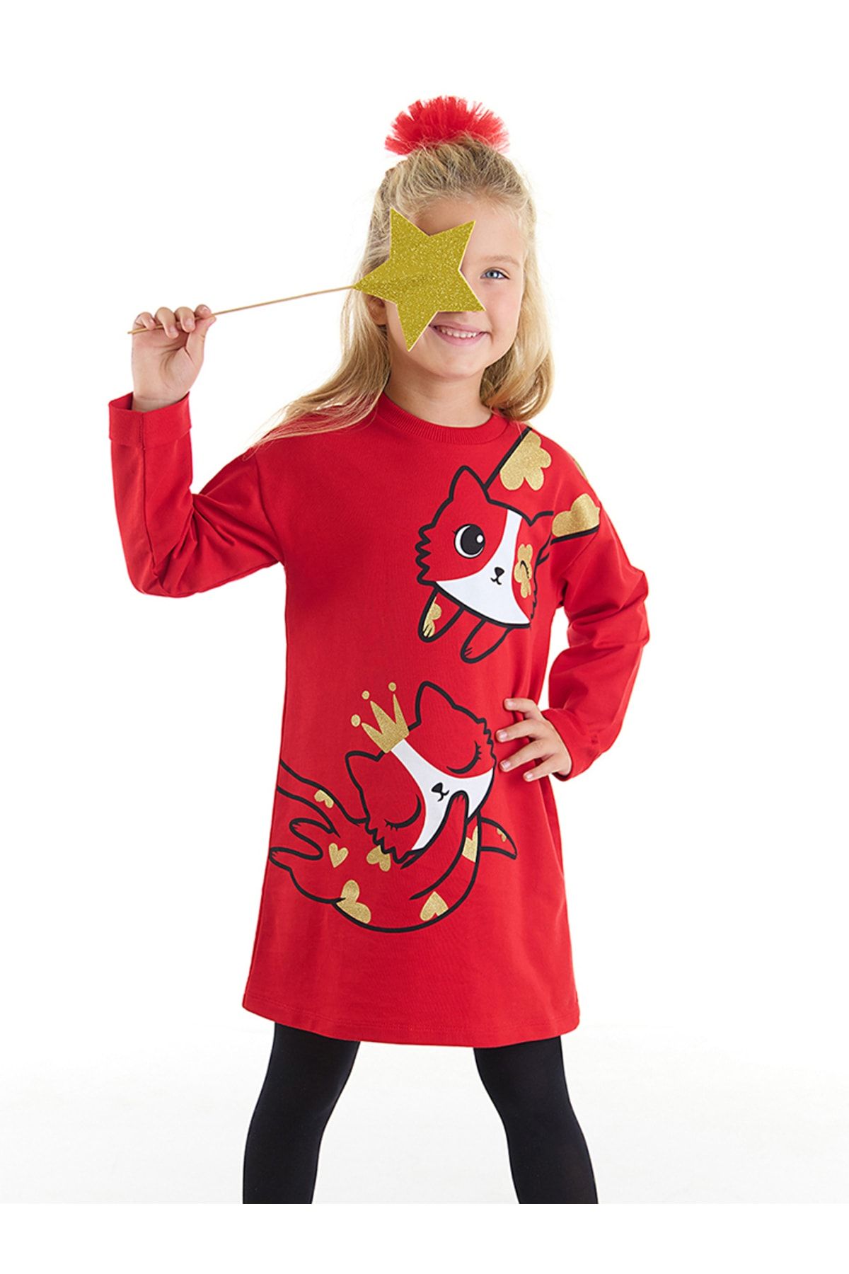 Denokids Kleid Rot Basic