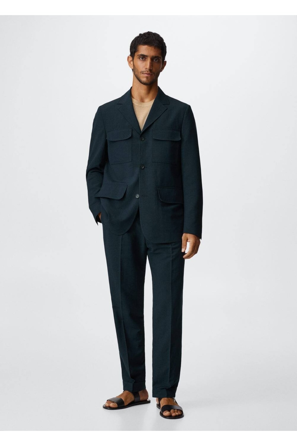 ژاکت مردانه آبی سرمه ای منگو | 37050034 اورجینال - تصویر 2