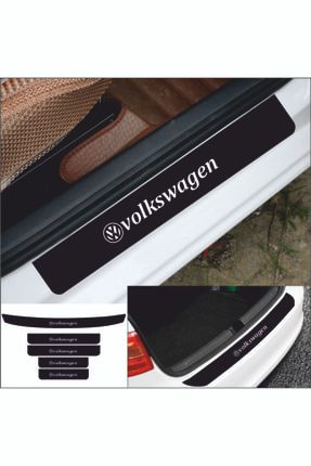 Volkswagen Polo Için Bagaj Ve Kapı Eşiği Piano Black Oto Sticker Set 04000