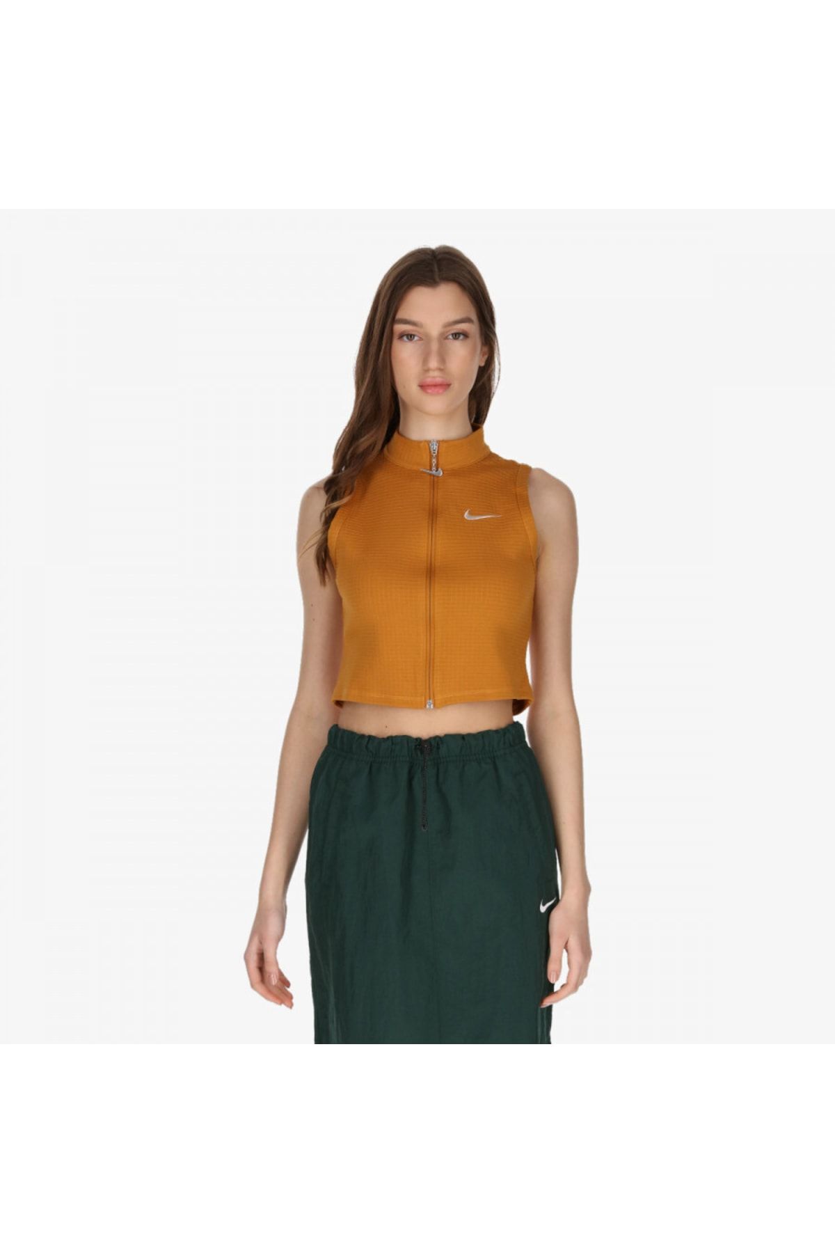Nike Sportswear Sleeveless Full Zıp Tıght Fıt Crop Top
