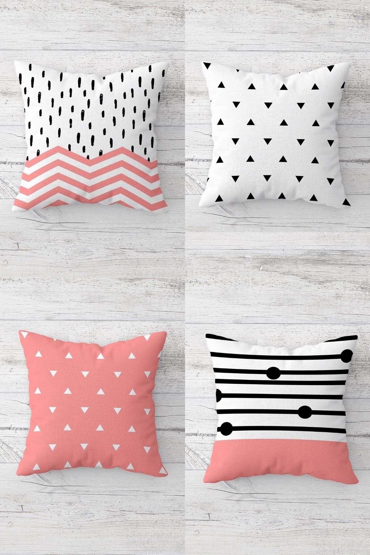 on the clouds-Geometric Triangle Line Drop Pattern Hidden Zippered Throw Pillow Cover Seat Pillow Cover Set(4pcs) 1