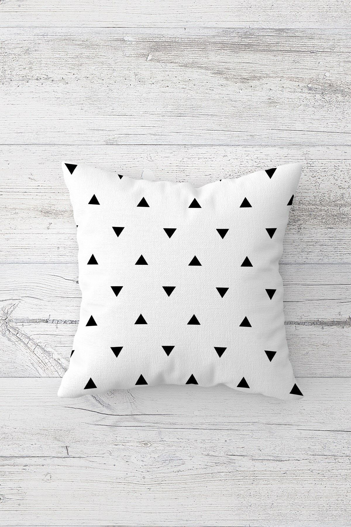 on the clouds-Geometric Triangle Line Drop Pattern Hidden Zippered Throw Pillow Cover Seat Pillow Cover Set(4pcs) 3
