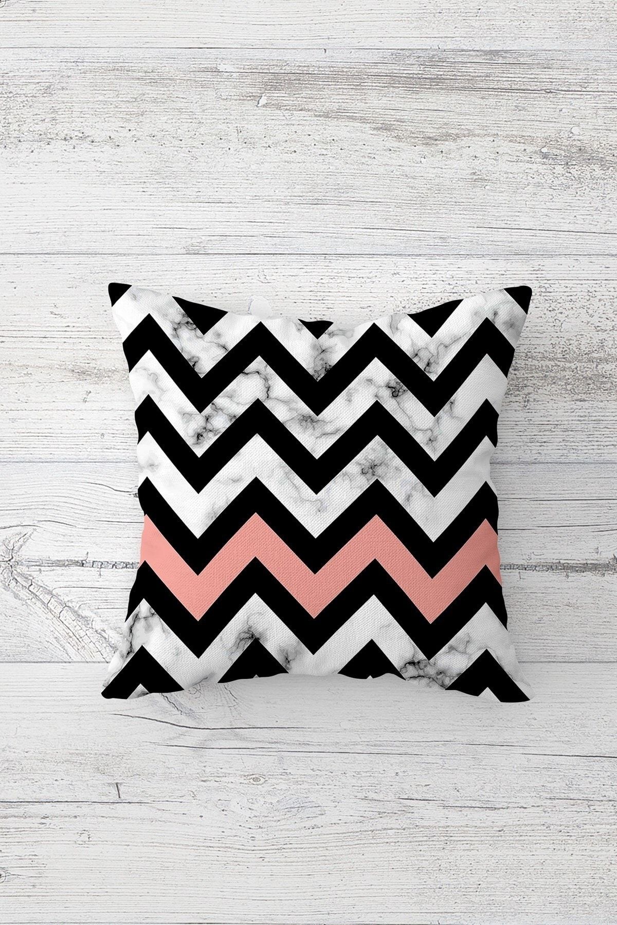 on the clouds-Geometric Zigzag Patterned Hidden Zippered Throw Pillow Sofa Pillow Set - 4 Pieces 2