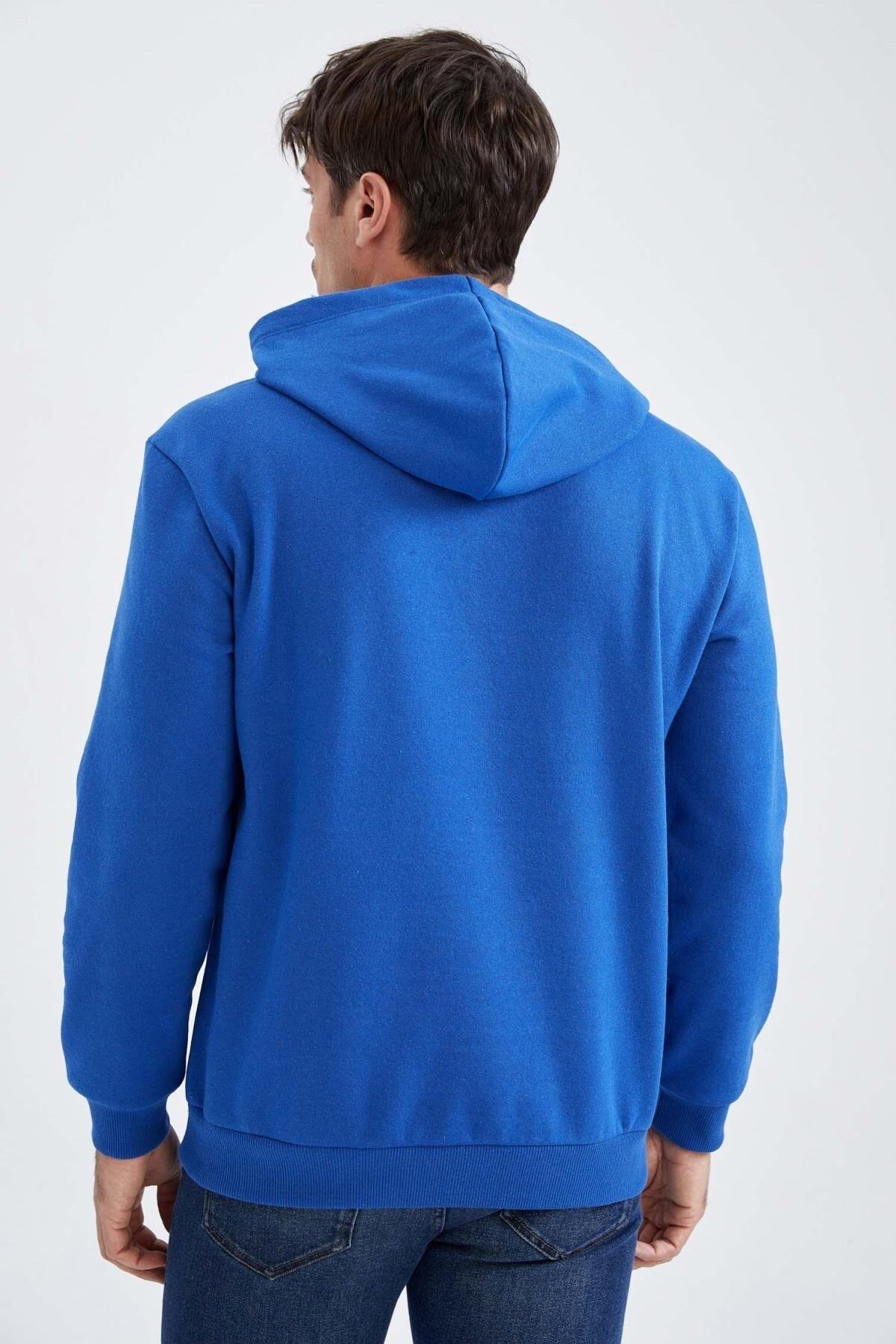 سویشرت مردانه آبی دفاکتو | Z4529AZ22SM اورجینال - تصویر 5