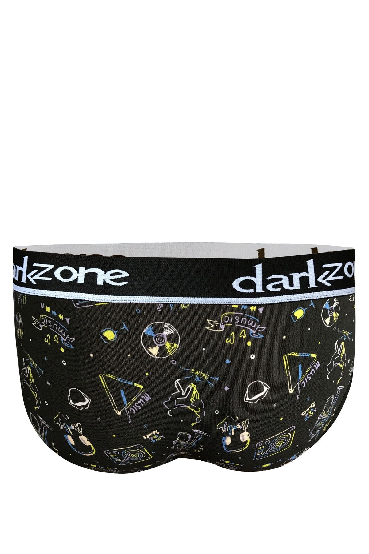 darkzone-حذاء رجالي أسود منقوش بنمط موسيقى مرن مفتوح من الأمام 2