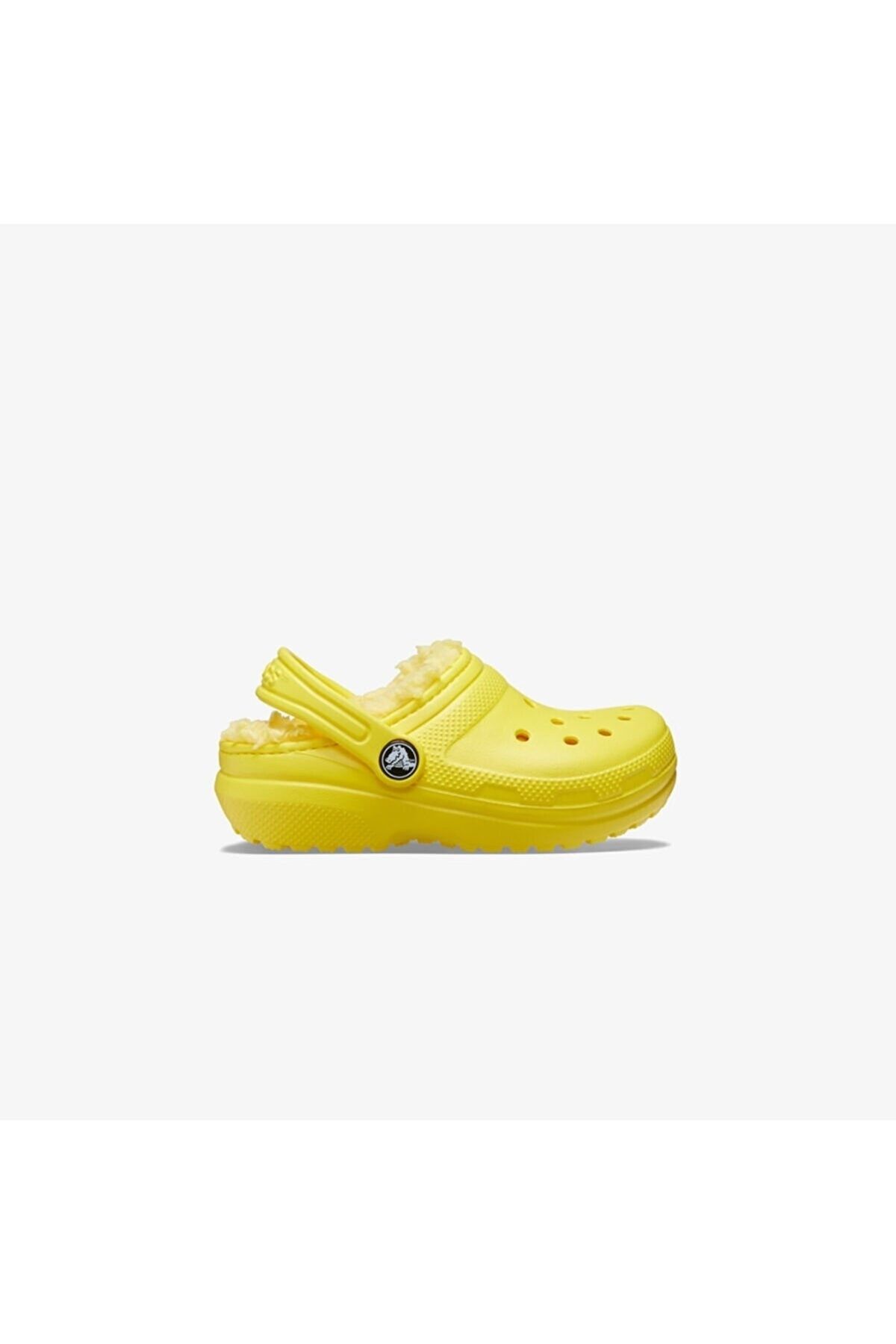 Yellow crocs deals with fur inside