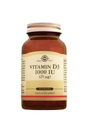 Vitamin D3 Içeren Takviye Edici Gıda 1000ıu Yumuşak 100 Kapsül 033984033405-M
