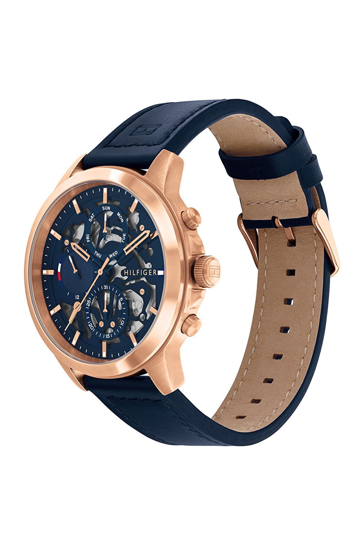 Gold and blue tommy hilfiger watch new arrivals