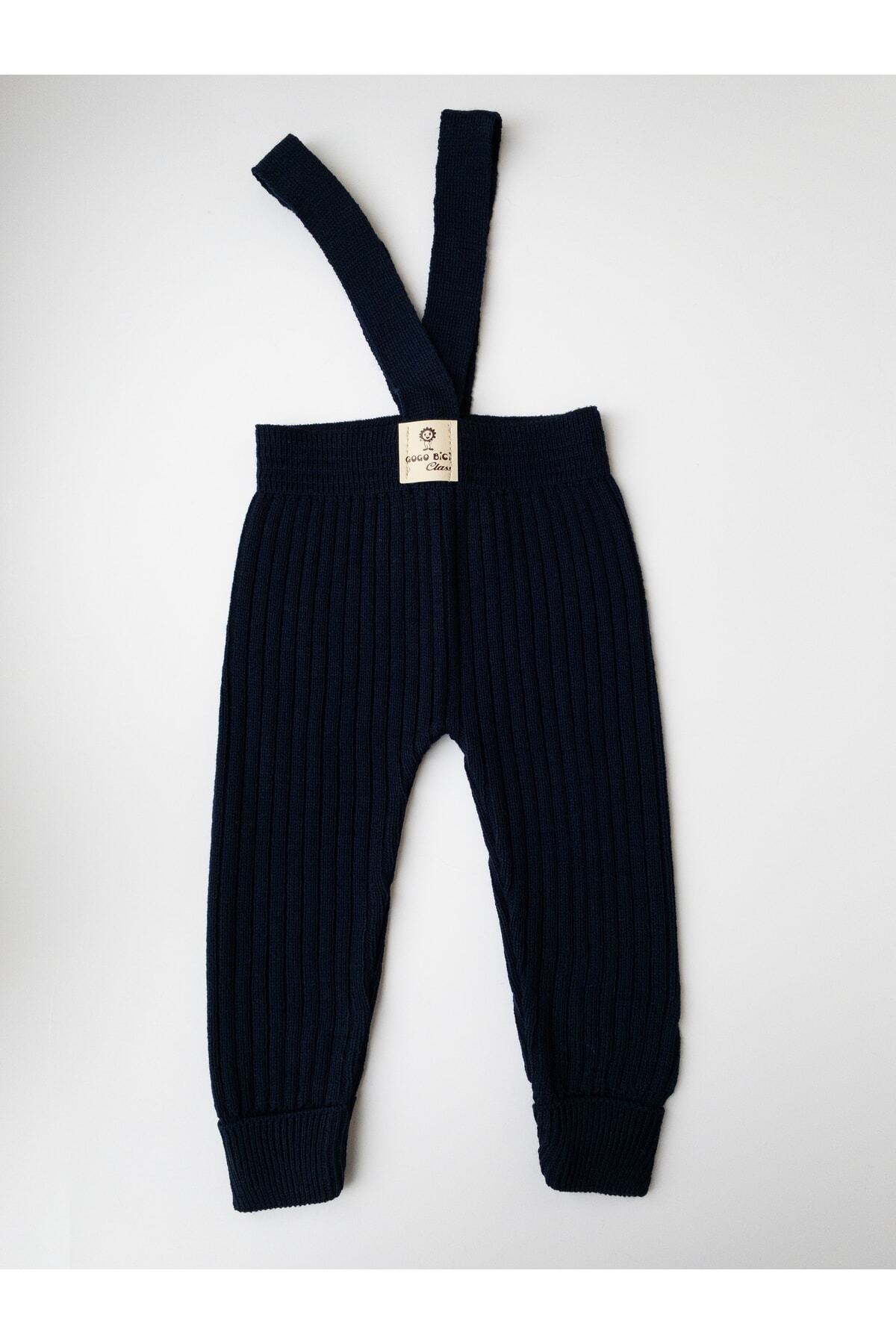 gogo bici Çapraz Askılı Ayarlanabilir Bebek Çocuk Tayt Salopet Lacivert fotoğrafı 3 (önizleme)