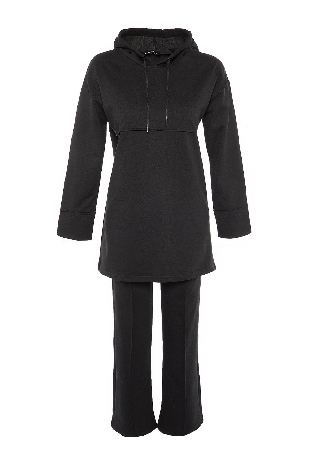 Trendyol Modest-Schwarzes Strick-Trainingsanzug-Set mit Kapuze TCTAW23EN00012 6