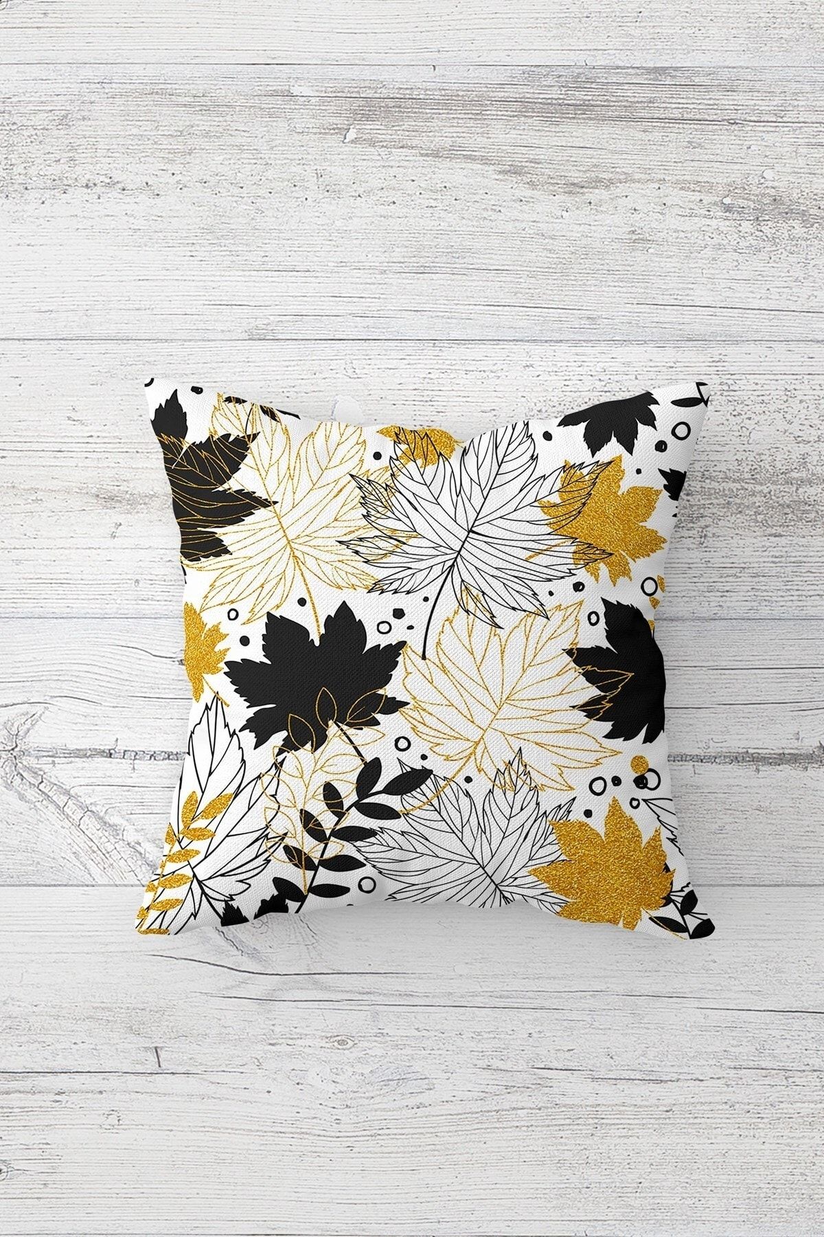 on the clouds-Autumn Patterned Leafy Hidden Zippered Throw Pillow Cover Set - 4 Pieces Seats and Pillows Set 4