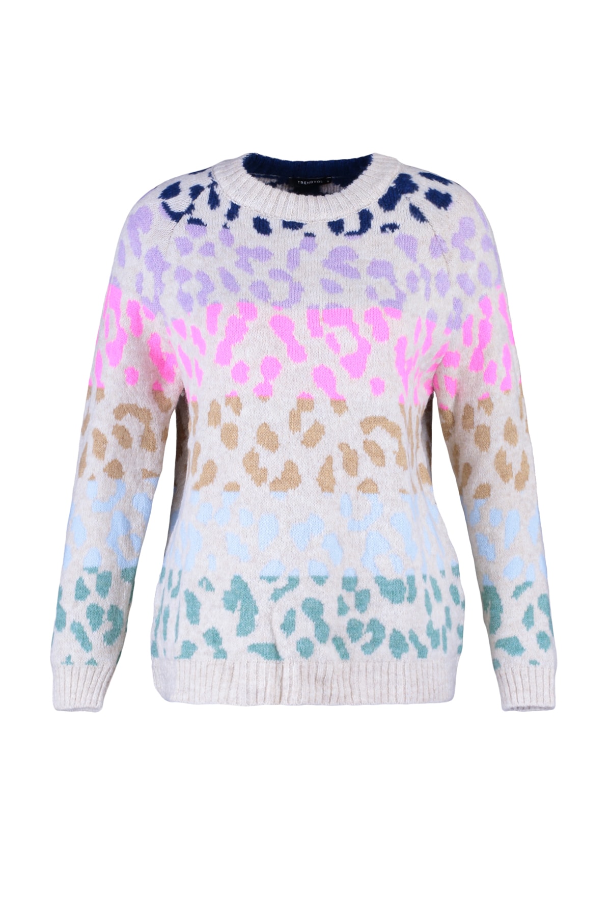 Trendyolmilla  Taş Yumuşak Dokulu Leopar Desenli Triko Kazak TWOAW22KZ0427 - Görsel 6