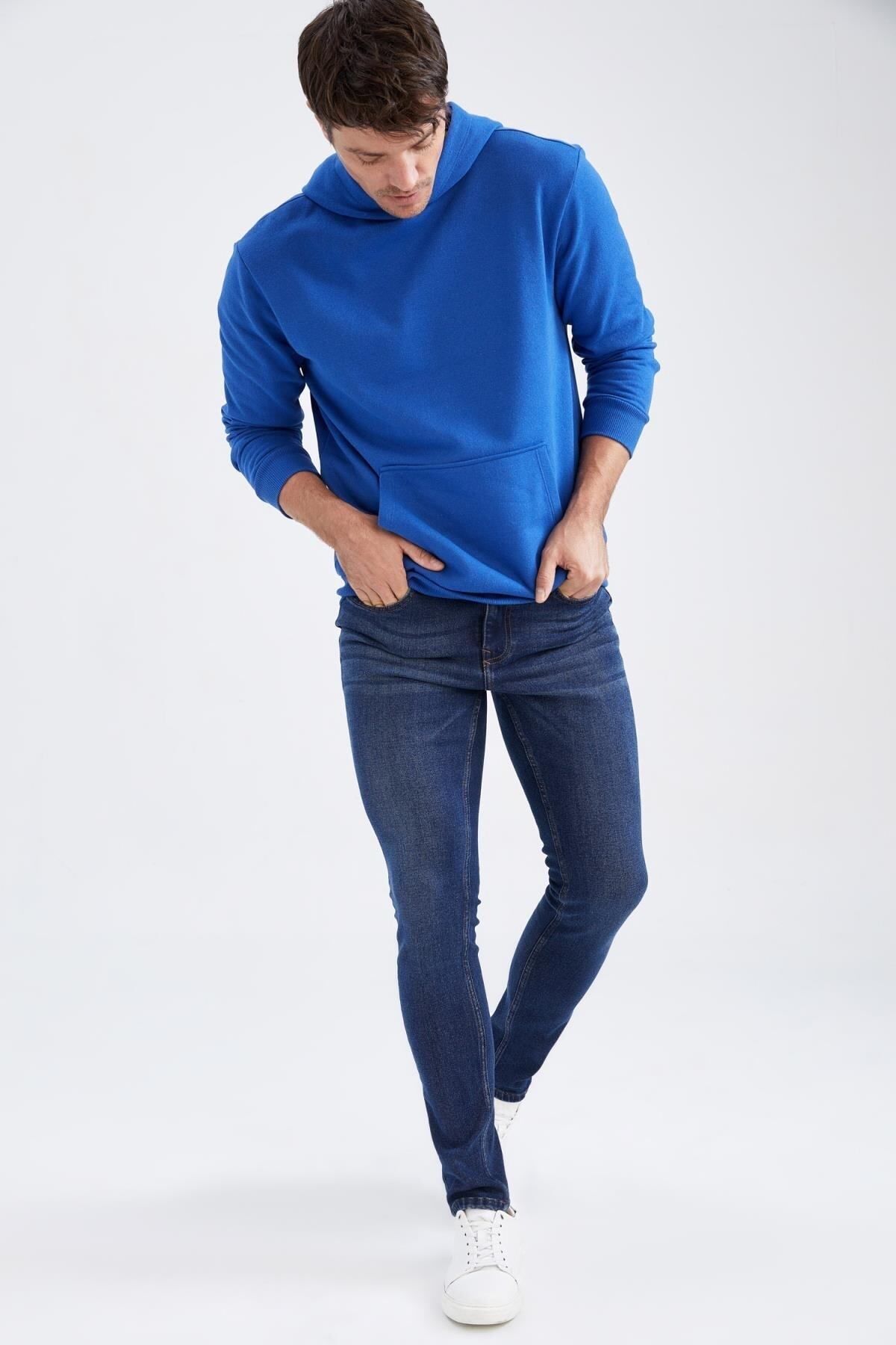 سویشرت مردانه آبی دفاکتو | Z4529AZ22SM اورجینال - تصویر 2