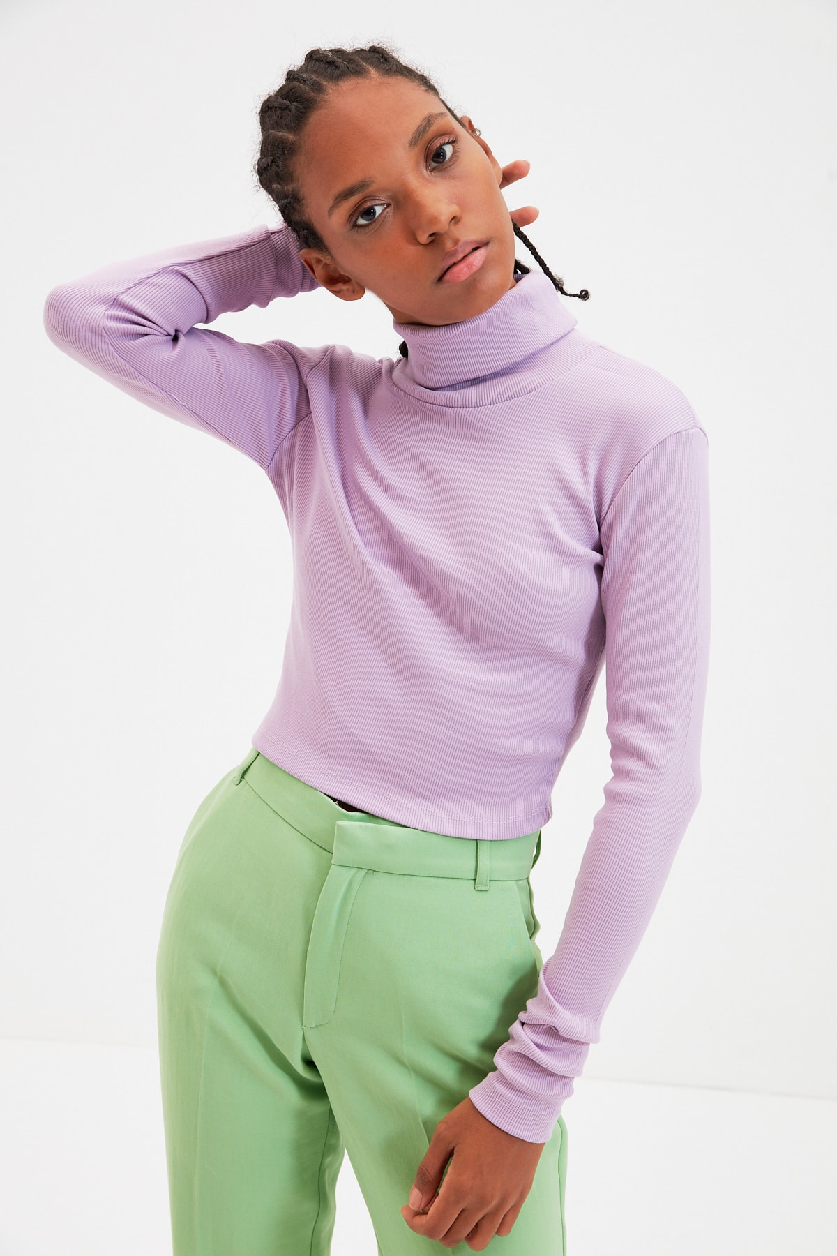 Trendyol Collection Bluse Lila Slim Fit Fast ausverkauft