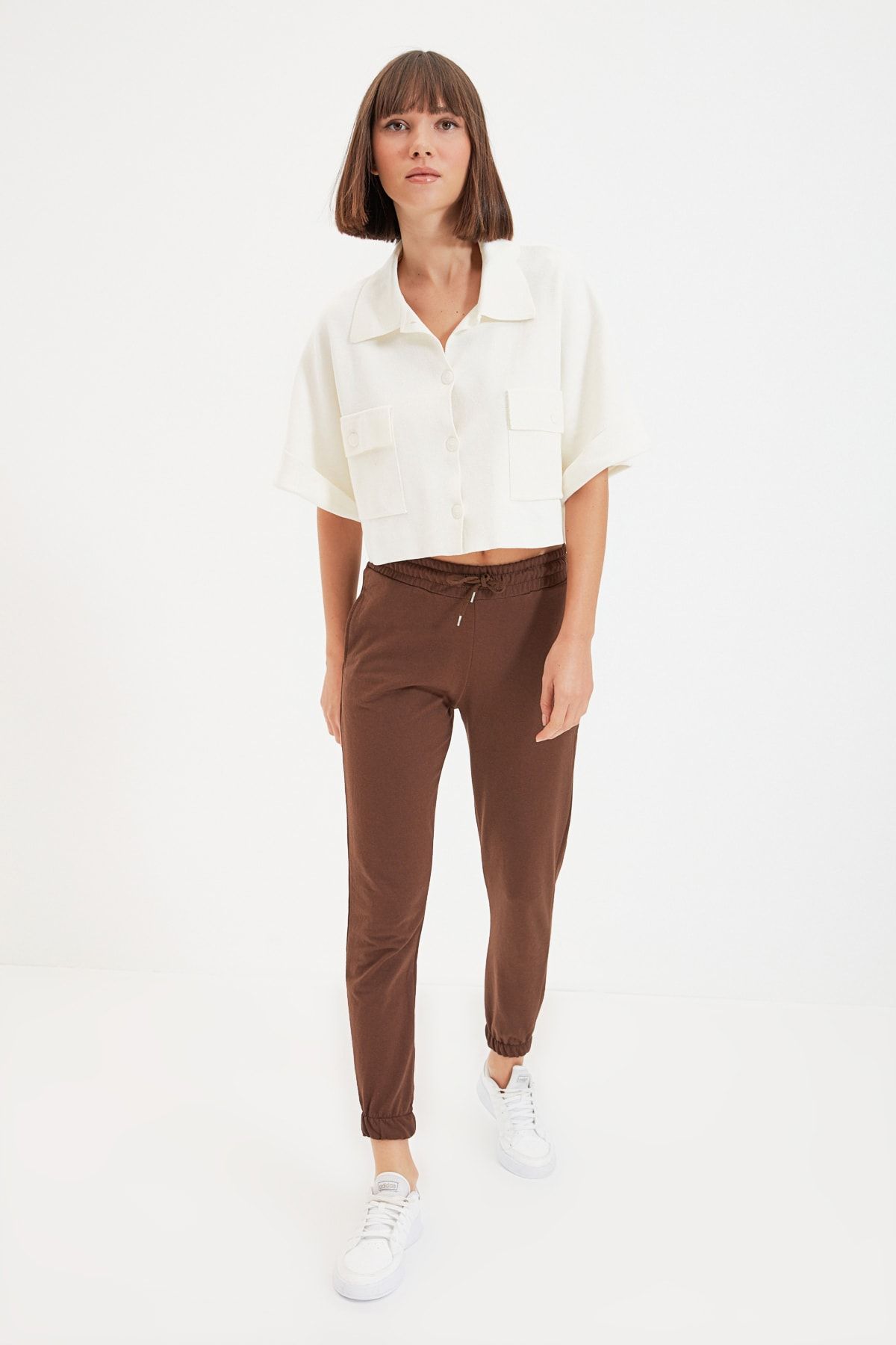Trendyol Collection-Braune Basic Jogger Dünne Strick-Jogginghose TWOAW21EA0194 4