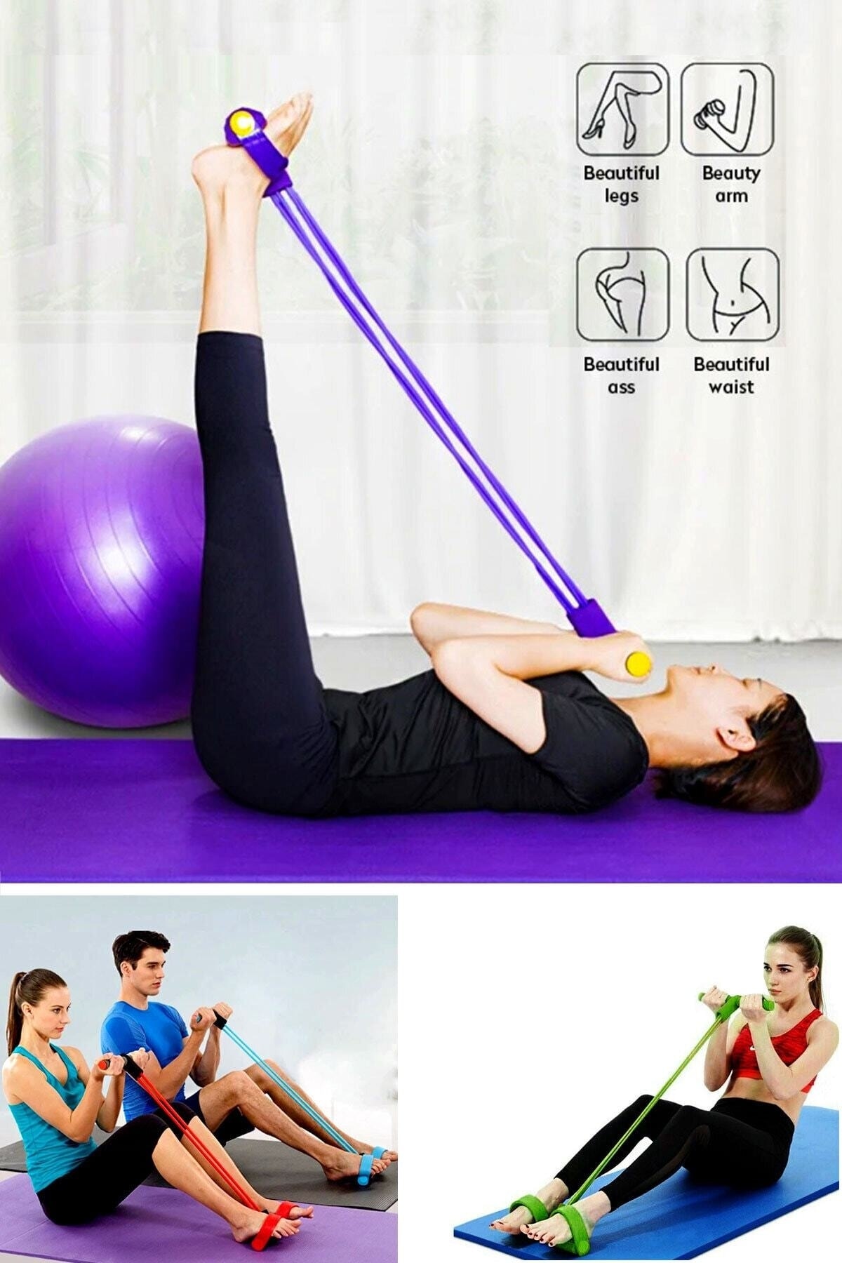 STFAST Karın Kol Kalça Ayak Tüm Vücut Şekillendirme Fitness Aerobik Body Trimmer 4 Lastikli Lisansl Orjinal