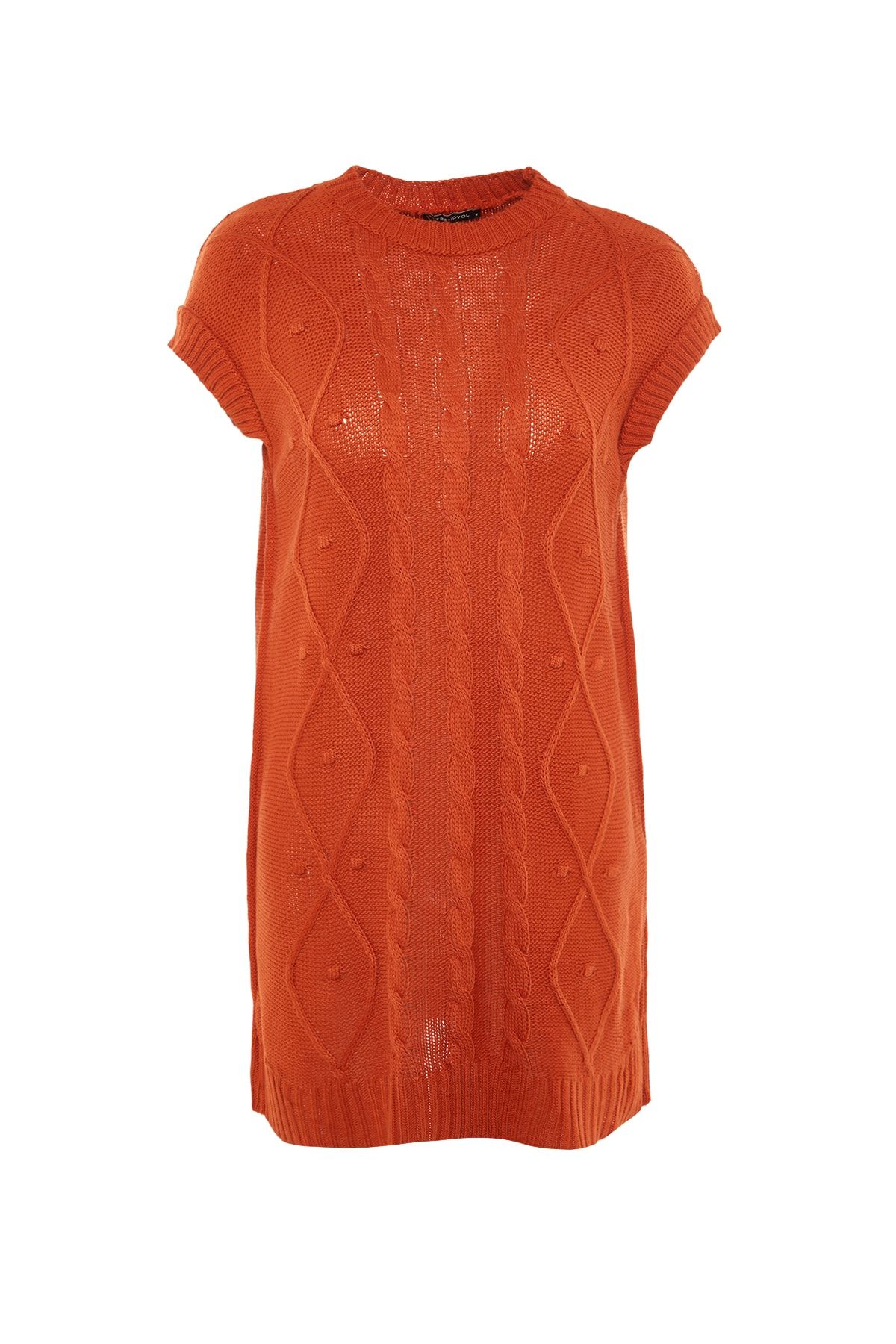Trendyol Modest Pullover Weste Braun Regular Fit Fast ausverkauft