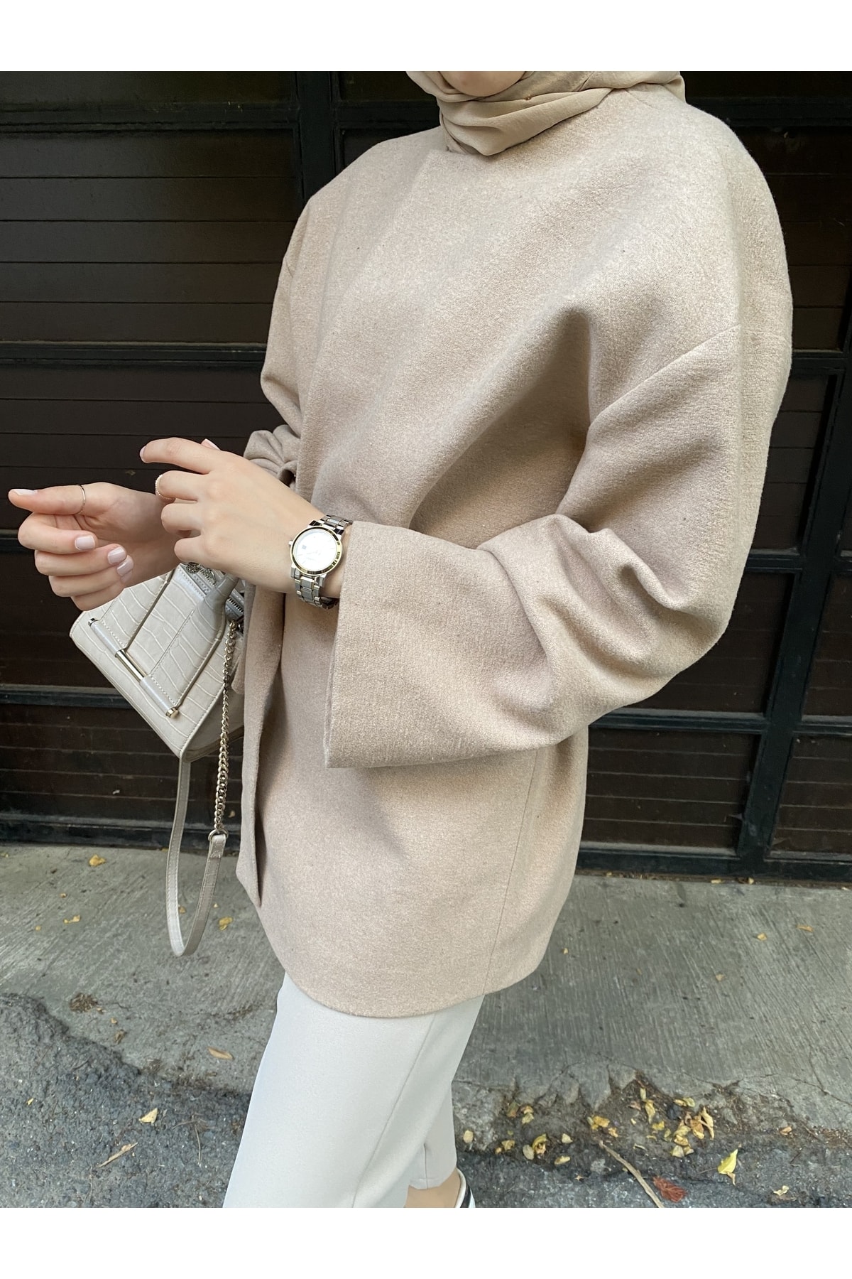 senya moda tasarım Bej Kaşe Kaban