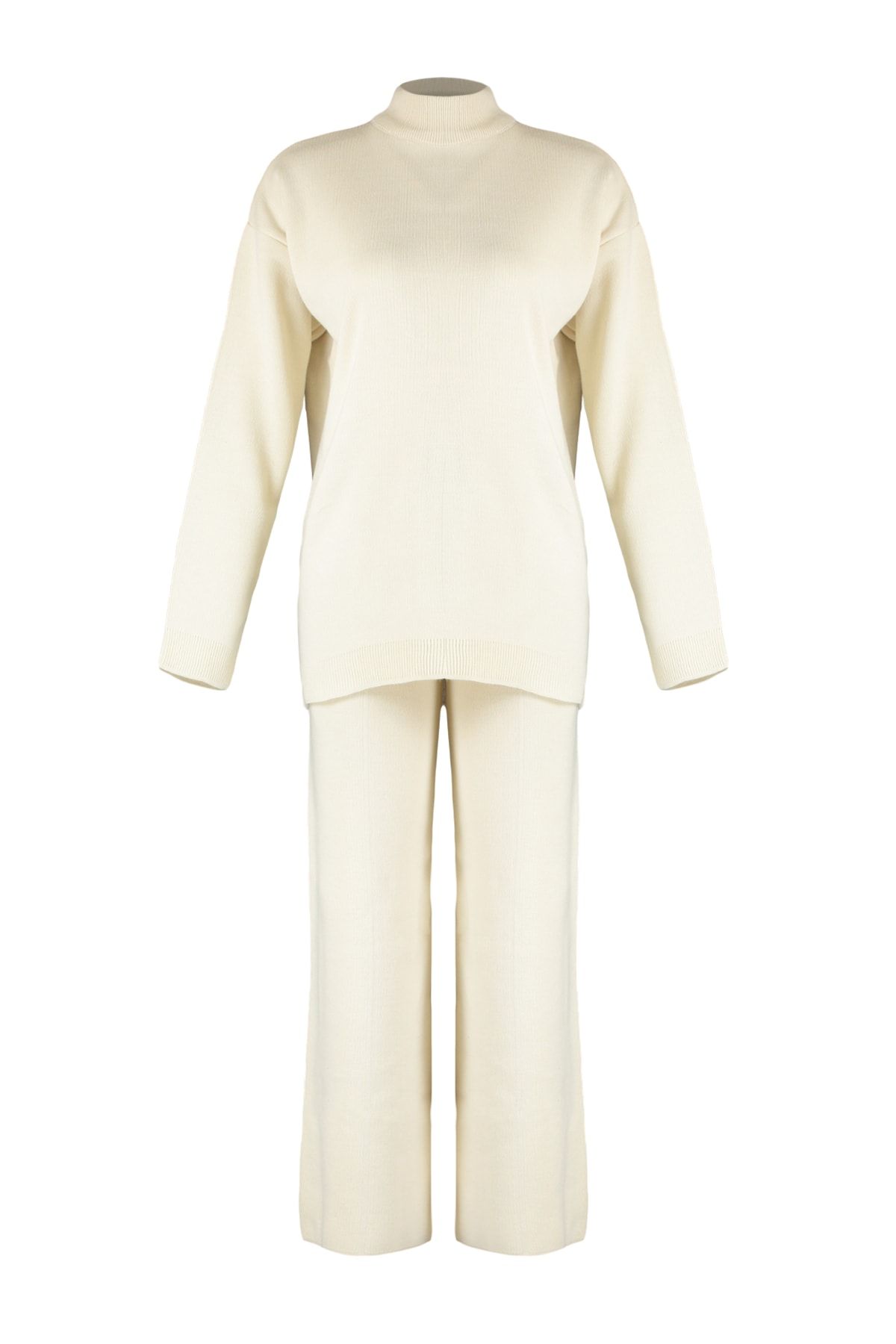Trendyol Modest-Kamenný polrolák s detailným rozparkom súprava úpletu sveter-nohavice TCTAW23US00086 6