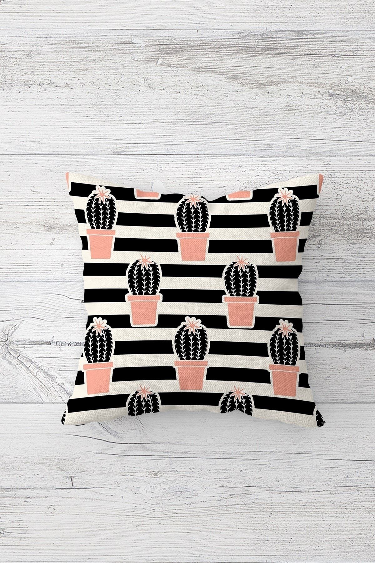 on the clouds-Saks Colorful Cactus and Triangle Patterned Hidden Zippered Throw Pillow Cover Set - 4 Pieces 2