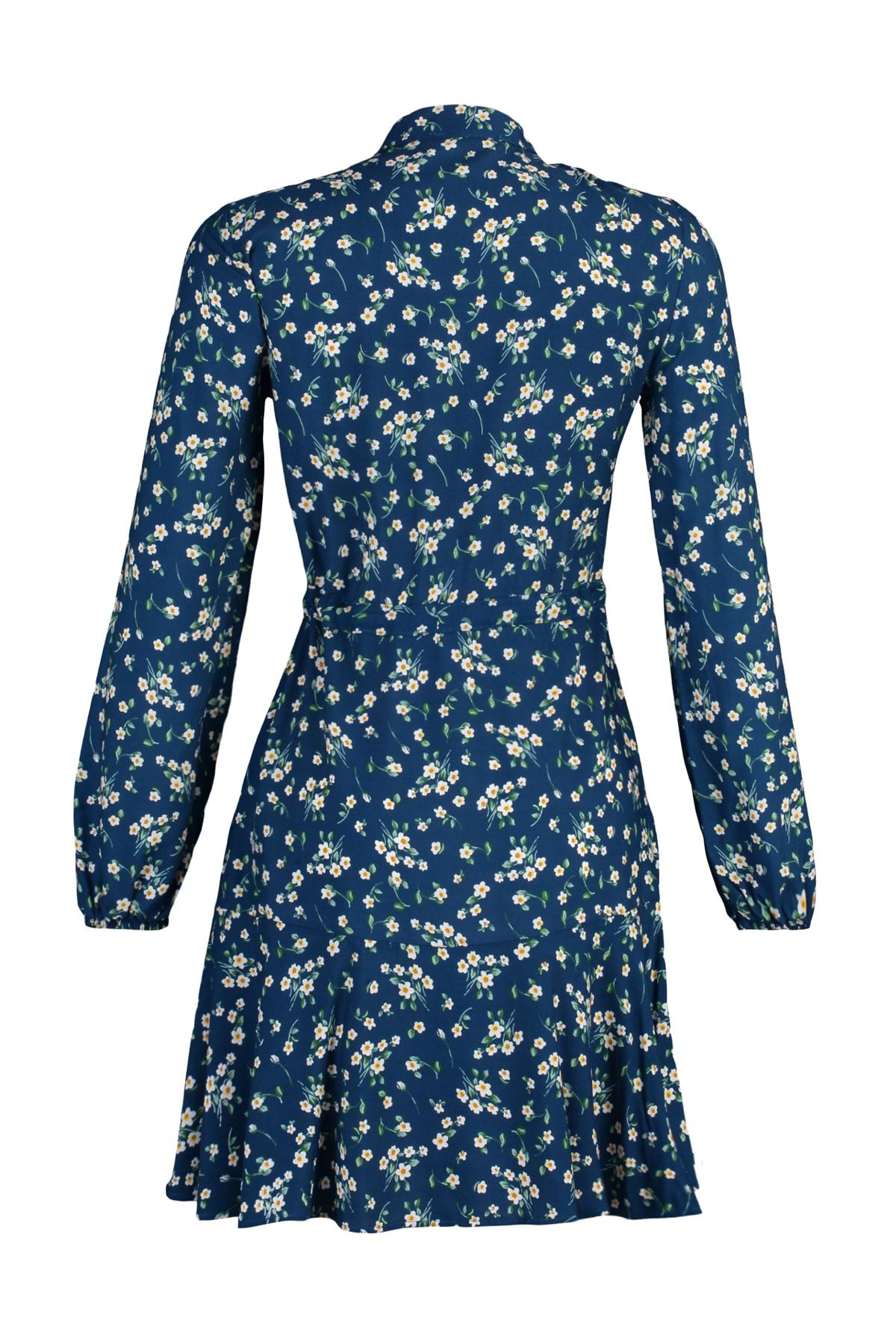 Trendyol Collection-Marineblaues Minikleid aus gewebter Viskose mit Knöpfen TWOAW23EL01310 8