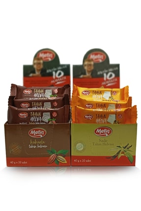 METIN Mini Sade Ve Kakaolu Paket Helva 40 Gr (40 Adet)
