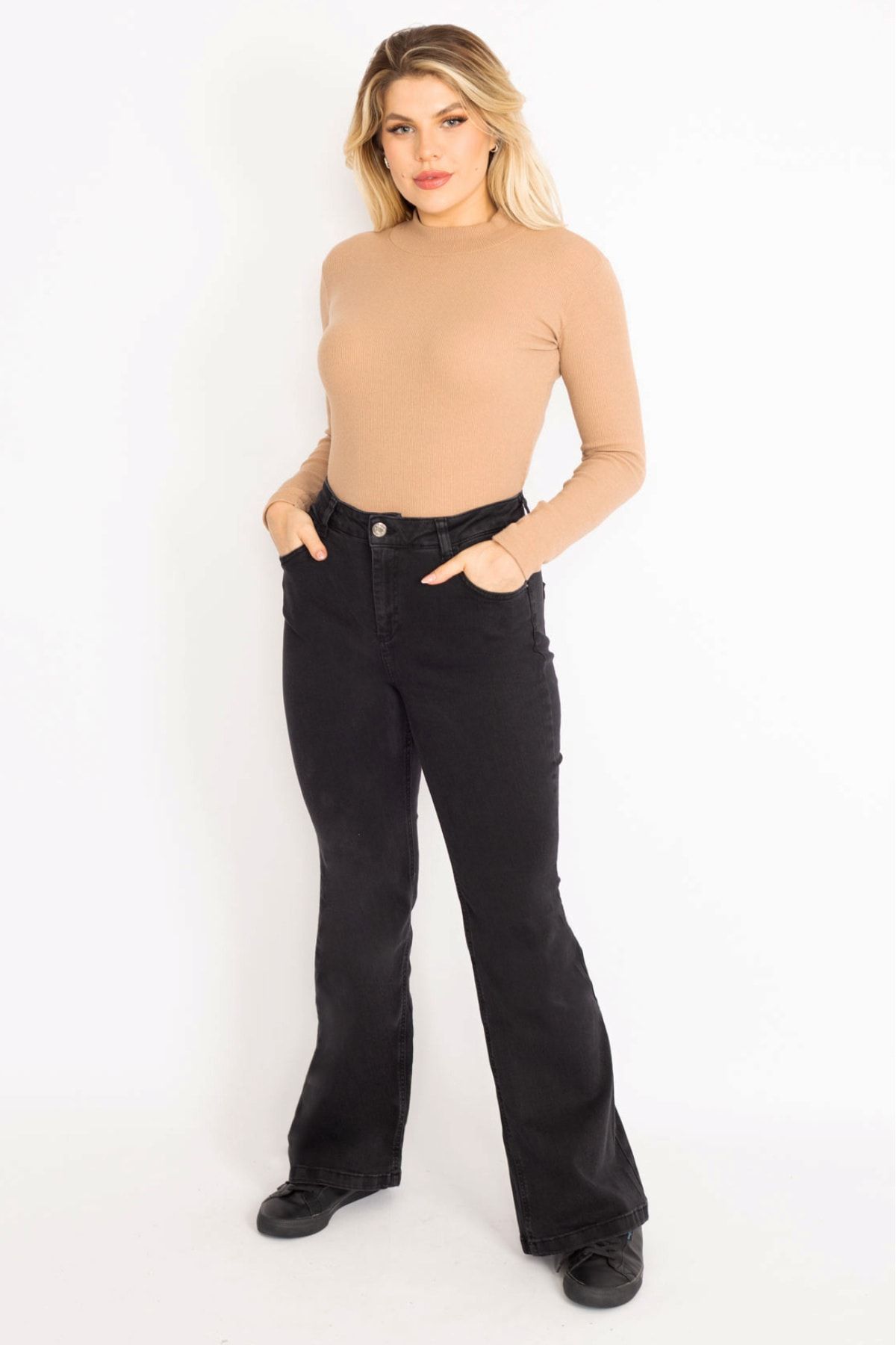 Şans Große Größen in Jeans Schwarz Bootcut