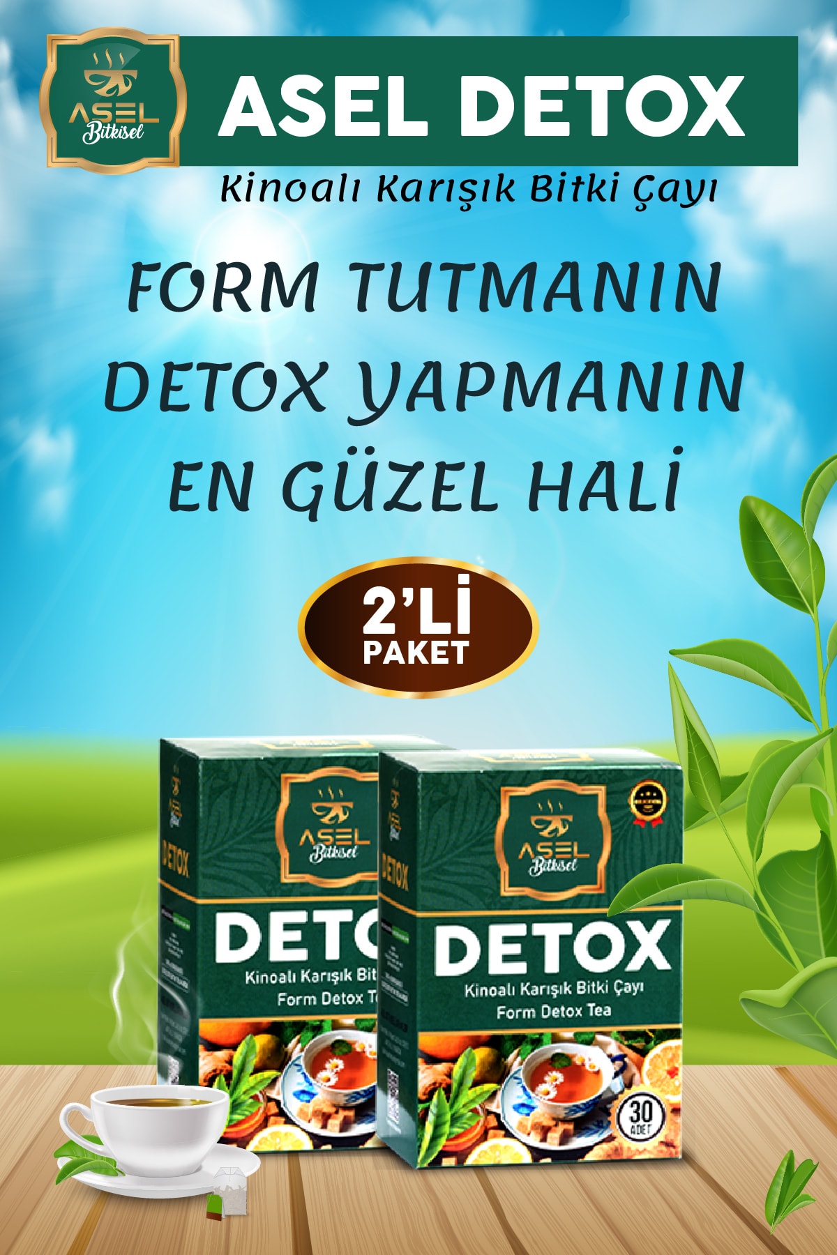 ASEL DETOX Bitki Çayı - Zayıflamaya Yardımcı Formda Kalmanın Sırrı - Detox Çay - Diyette Yardımcı ( 2’li Set )