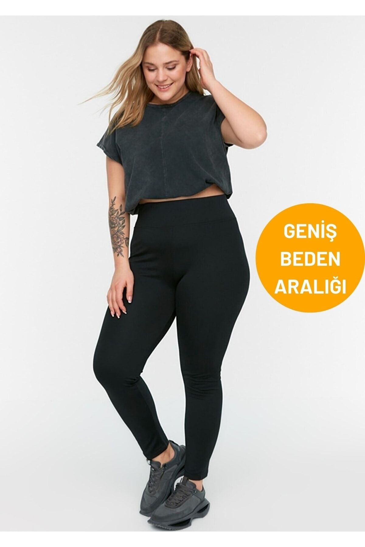 BANEGA Kadın Curve Çelik Örme Büyük Beden Toparlayıcı Sıkılaştırıcı Yüksek Bel Siyah Tayt