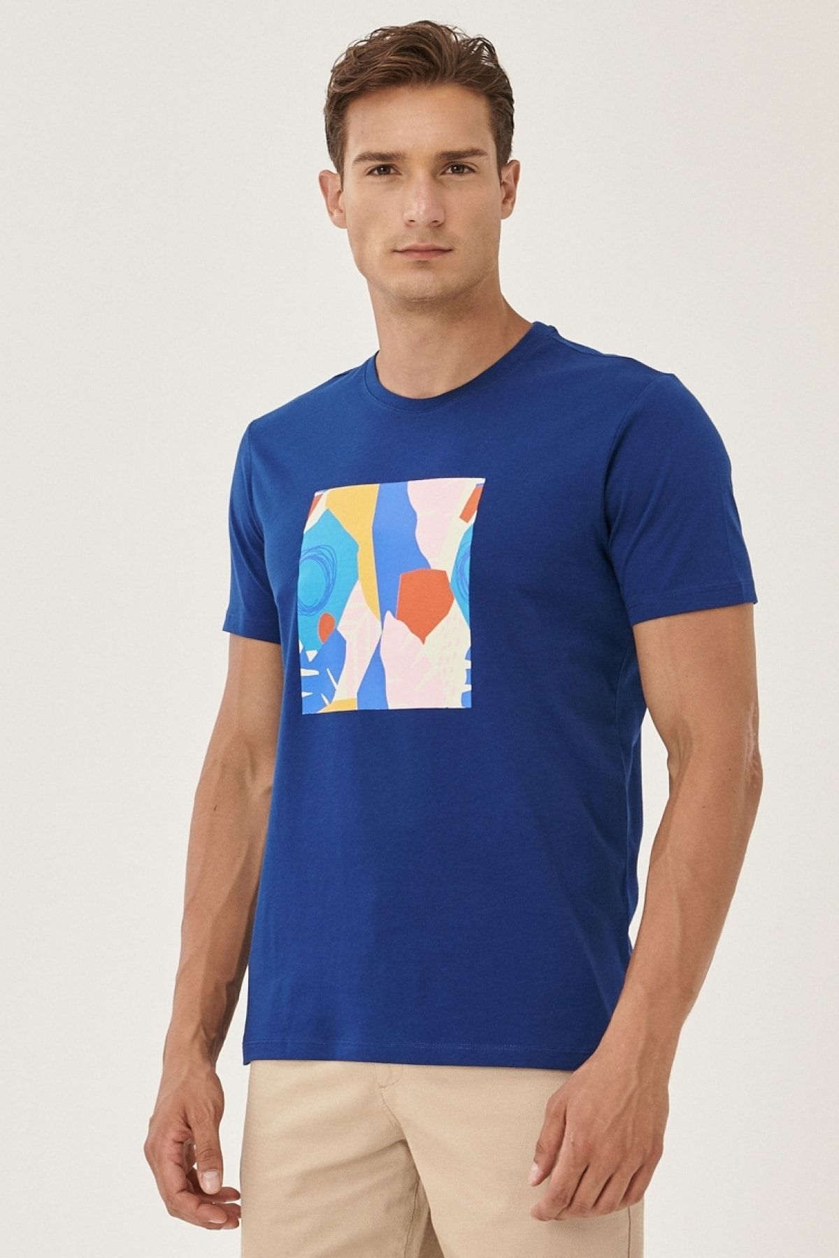 AC&Co / Altınyıldız Classics T-Shirt Dunkelblau Slim Fit Fast ausverkauft
