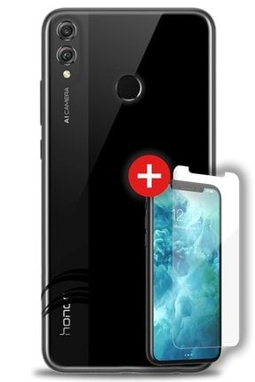 Huawei Honor 8x Kılıf Hd Baskılı Kılıf - Siyah Beyaz Aşk + Temperli Cam zmhu-honor-8x-v-237-cm