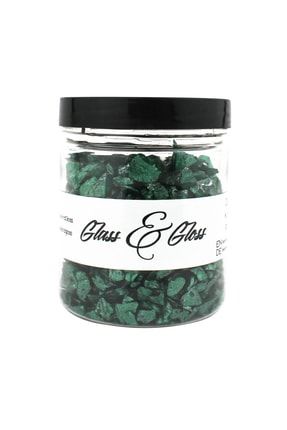 Glass & Gloss Epoksi Reçine Için 552 Yeşil Sedefli Cam Kırıkları 100 Gr 4-8 Mm 100GrSedefliTasParçası