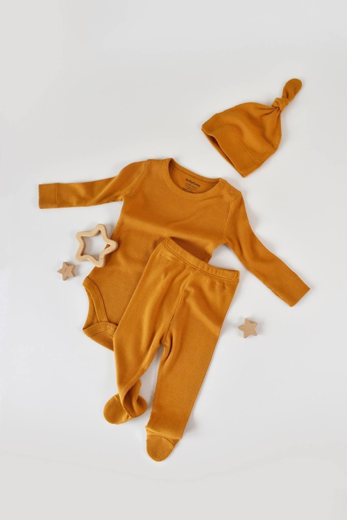 BabyCosy Set Pantaloni Și Badi Și Pălării Unisex - 3–6 months