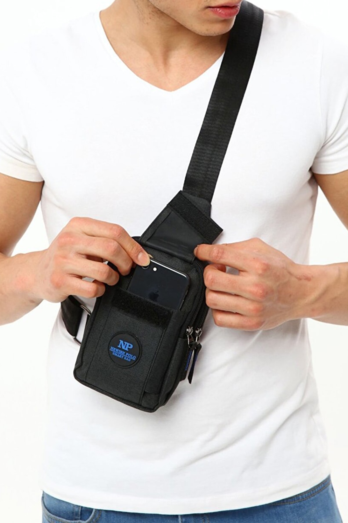 AVCA Unisex Çapraz Askılı Çanta Telefon Bölmeli Göğüs Çanta Tek Kol Omuz Bodybag