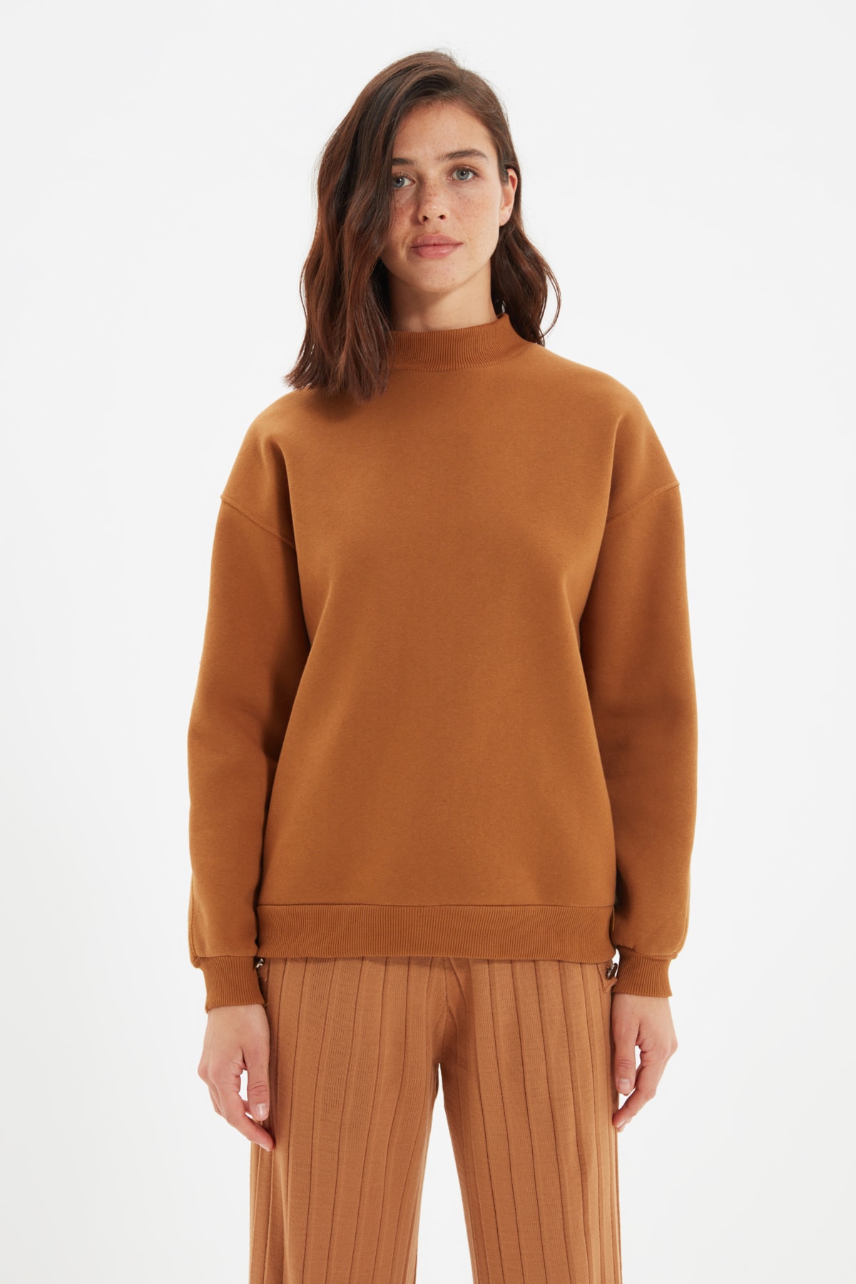 Trendyol Collection Sweatshirt Dunkelblau Relaxed Fit Fast ausverkauft
