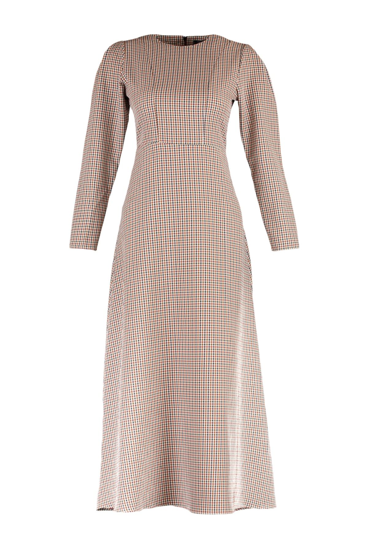 Trendyol Modest Kleid Braun A-Linie YB7279