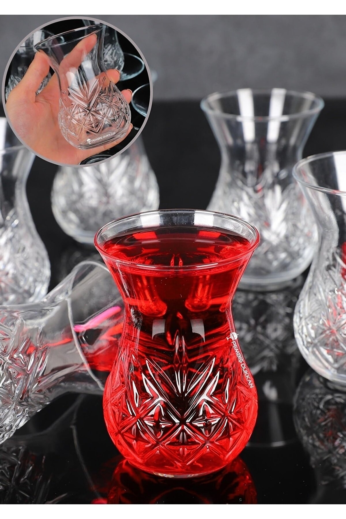 6 Verres à Thé Turcs Pasabahce Kurvig - 155ml - Cristal Transparent - Lave-vaisselle Safe