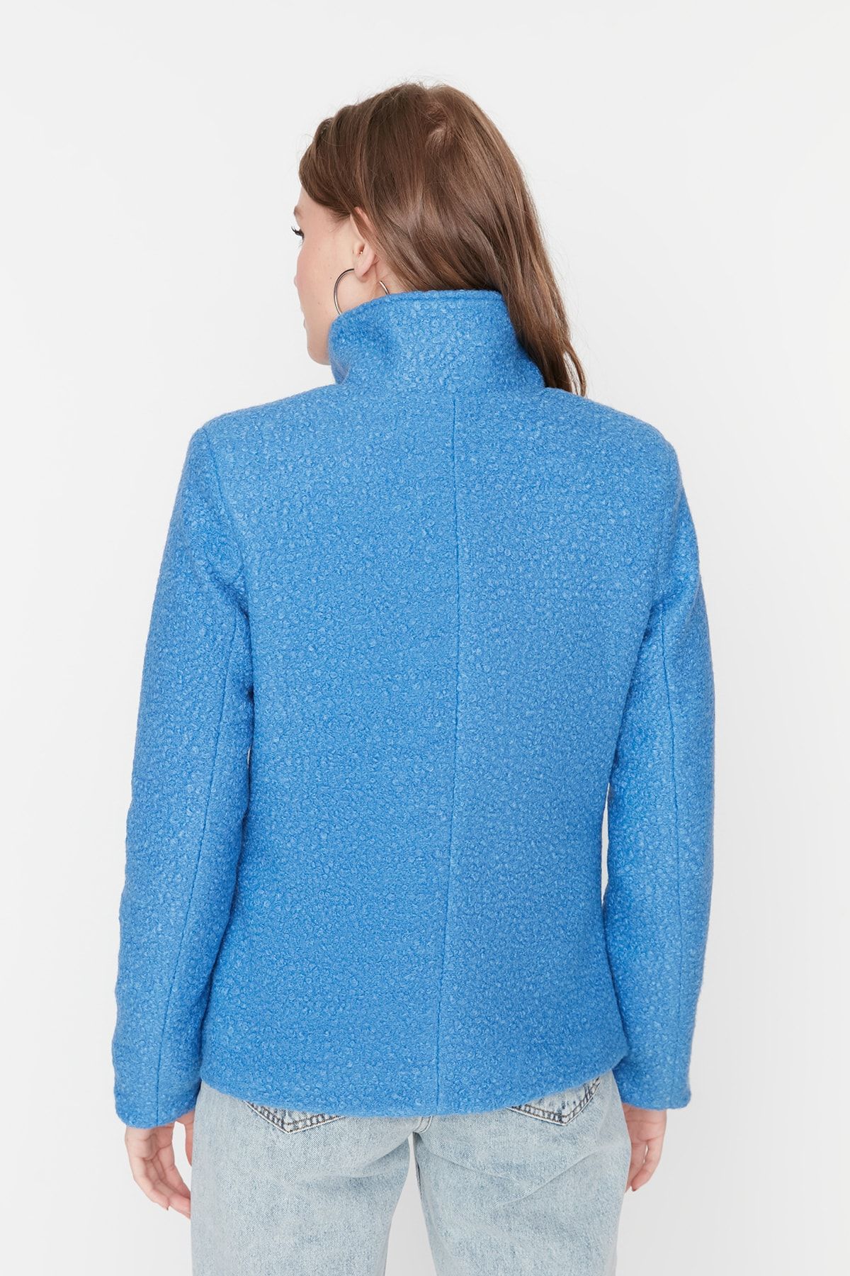 Trendyol Collection Mantel Blau Basic Fast ausverkauft YB8281