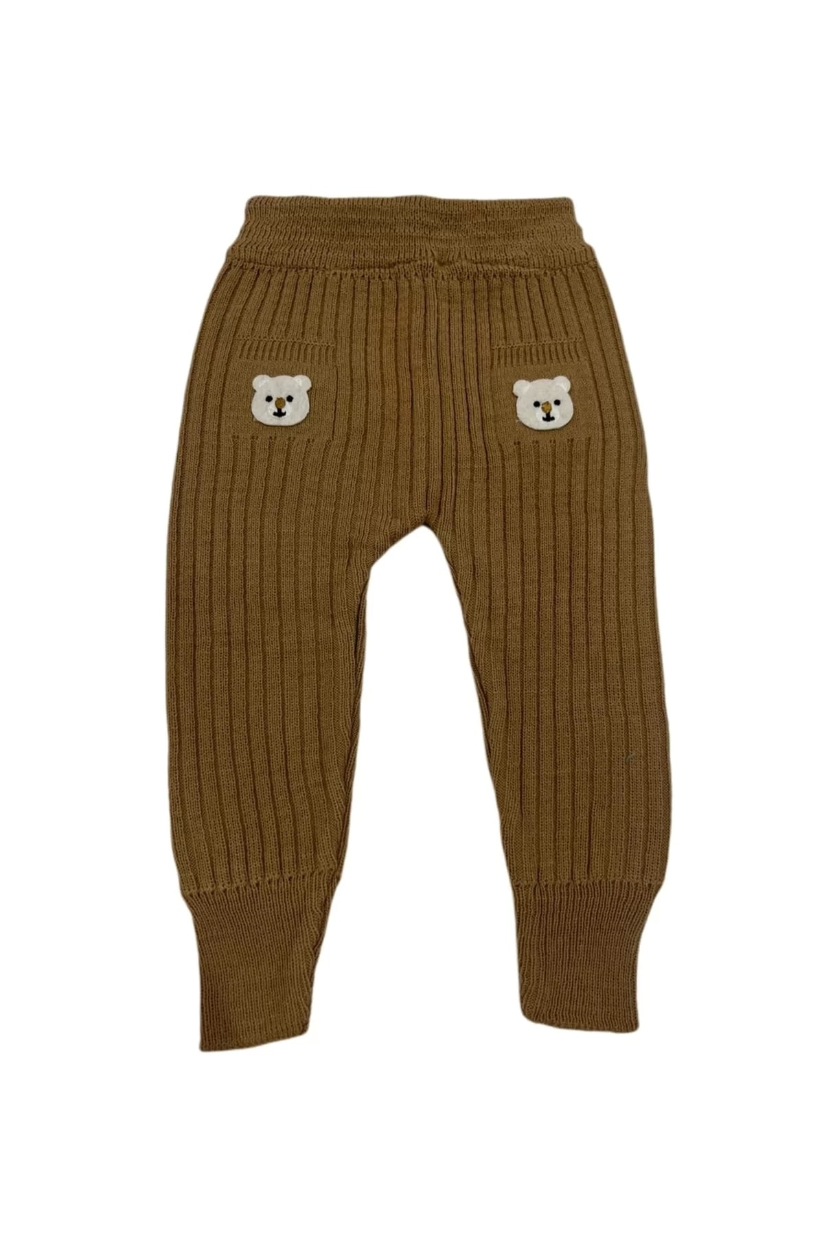 Teddy Bear Detailed Ribbed Baby Tights