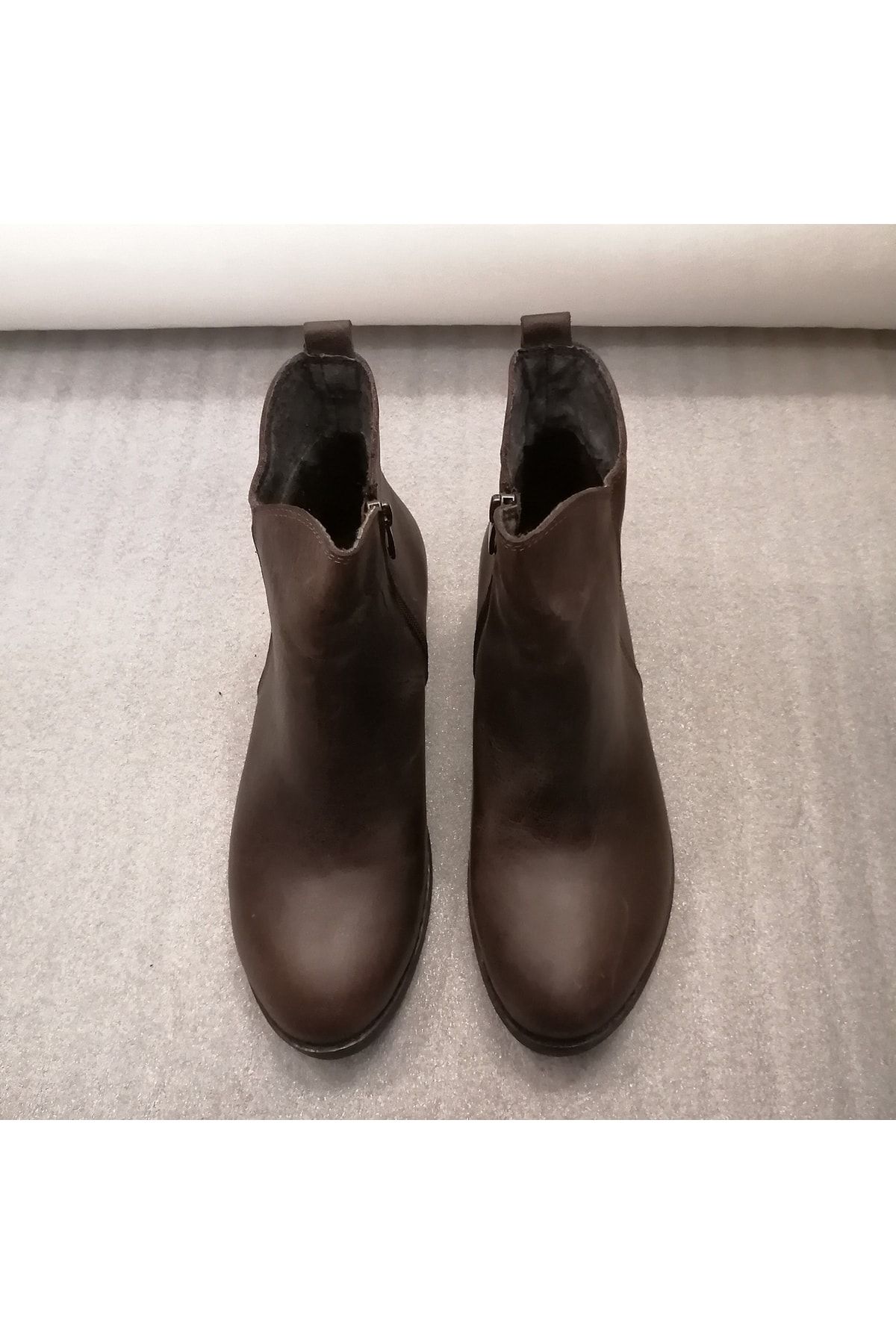 Dark brown leather ankle new arrivals boots