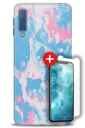 Samsung Galaxy A7 2018 Kılıf Hd Baskılı Kılıf - Art Design 36 + Temperli Cam zmsm-a7-2018-v-189-cm